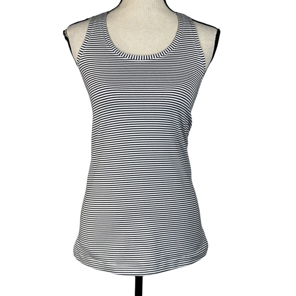 Lululemon SZ 6 Cool Racerback Tank Top Striped Stretch Pullover Activewear Yoga